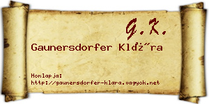 Gaunersdorfer Klára névjegykártya